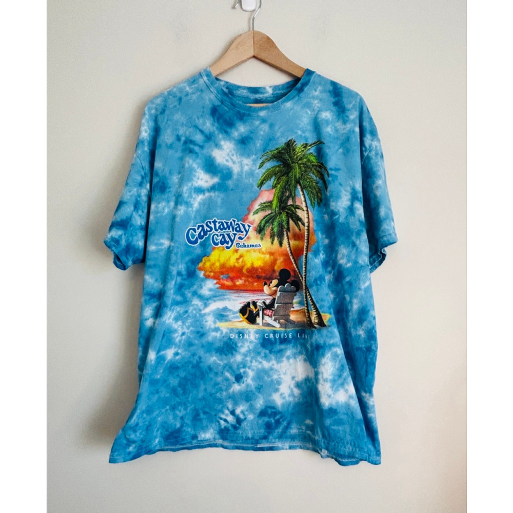 Disney Cruise Line Mickey Mouse Castaway Cay Tie-Dye T-Shirt XL